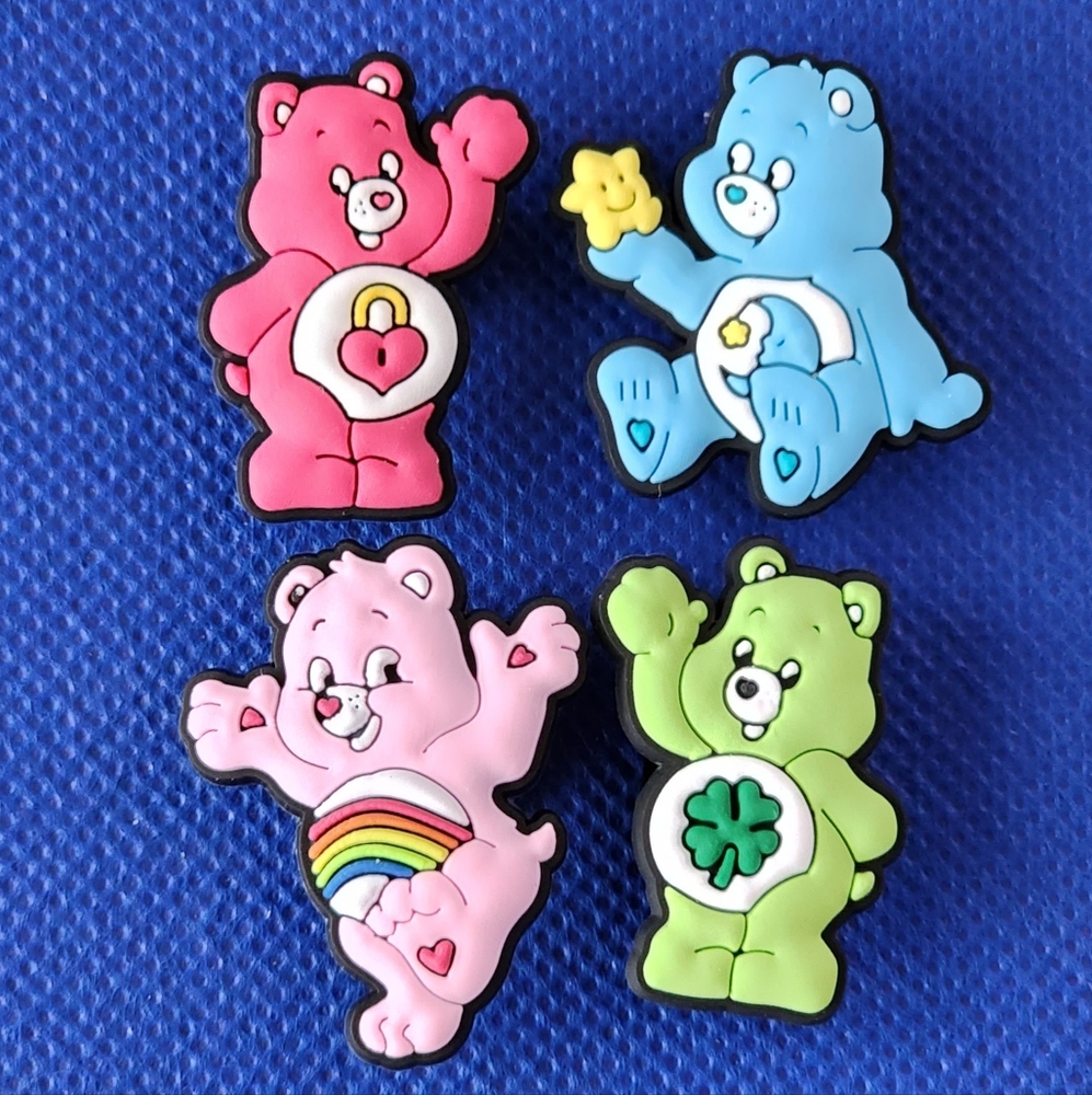 Set of 4 Care Bears Shoe Charms for Crocs, Classic Cartoon